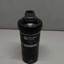 BlenderBottle Shaker Bottle with Pill Organizer and Storage for Protein Powder, Classic V2 ProStak System, 22-Ounce, Midnight Black