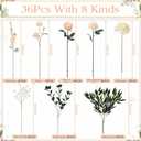 Suncalla 36 Pcs Champagne Artificial Flowers Bouquet Set 8 Kind Faux Delphinium Rose Peony Chrysanthemum Hydrangea Baby's Breath Florals with Greenery Long Stem for Wedding Table Vase Decor