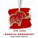 Thank You Gifts for Women, Sister, Friends, Coworkers - Friendship Elephant Ornament - Christmas, Birthday Gifts for Friends Sisters - Elephant Gift for Women - Acrylic Ornament & Card