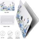 Compatible with MacBook Air 13 inch Case M5 2026 2025-2022 A3449 A3240 M4 A3113 M3 A2681 M2 Chip, Crystal Pattern Plastic Hard Case Cover for Mac Air 13.6 M5 Touch ID, Tropical Blue Flowers