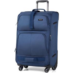Hanke 28 Inch Softside Expandable Luggage with Spinner Wheels,Check Large Luggage Rolling Suitcase Travel Luggage with TSA Approved,Blue