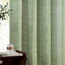 jinchan Boho Curtains for Living Room Farmhouse Sage Green Curtains 63 Inch Length for Bedroom Semi Sheer Drapes Geometric Striped Printed Light Filtering Grommet Curtains 2 Panels Set