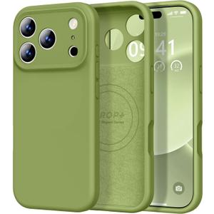 Vooii Magnetic for iPhone 17 Pro Max Case, Compatible with Magsafe (Premium Liquid Silicone) (Integrated Camera Control Button) Full Body Protective Anti-Scratch Microfiber Lining 6.9", Cedar Green