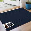 JSEI Entryway Rugs Doormat 24"x36", Non-Slip Dirt Trapper Door Mats Indoor, Washable Absorbent and Stain Resist Welcome Floor Mat for Front Door, Dog Door Mat, Dirty Wet Shoes & Paws, Navy Blue