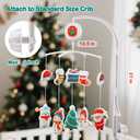 Christmas Baby Crib Mobile with Music Box (100+ Lullabies), Rotating Christmas Plush Crib Toys for Newborns, Infant Girls, Baby Shower Gift