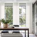 Nanspring Cream Linen Curtains 84 Inches Length for Living Room 2 Panels Set Grommet Light Filtering Gauze Window Sheer Curtain Modern Rustic Farmhouse Burlap Look Textured Semi Sheer Drapes 52x84