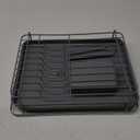 Kitsure Dish Drying Rack for Kitchen Counter, Stainless Steel Sink Organization and Storage Essentials with Cutlery Holder, Home and Appartment Decor, 12''W x 15.5''L, Grey (Gray)