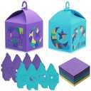 VIHOSE 16 Sets Eid Mubarak Crafts Ramadan Tissue Paper Craft Kit DIY Lanterns Craft Bulk Make Your Own Ramadan Mosque Scene for Eid Mubarak Party Supplies Activities