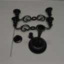 Black Candelabra Candle Holders for Pillar Candles 10.6 inch Tall, 5 Candle Candlestick Holder for 1/2-1 inch Taper Candles Halloween Candelabra Decoration Easy Assembly (Black)