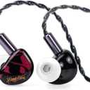 Linsoul Kiwi Ears Cadenza 10mm Beryllium Dynamic Driver IEM 3D Printed with Detachable Interchangeable Plug 0.78 2pin 3.5mm IEM Cable for Musician Audiophile (Red)