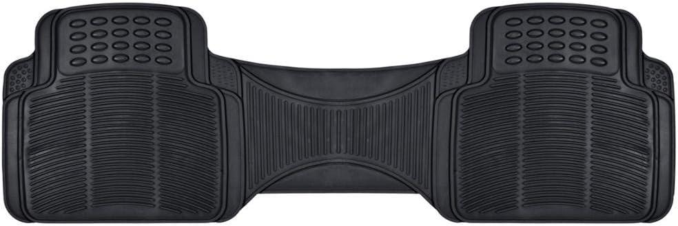 BDK Heavy Duty Rugged Ridged Complementary Rubber Rear Floor Mats Liners, All Weather Protection, Designed for Trucks Cars Sedan SUV