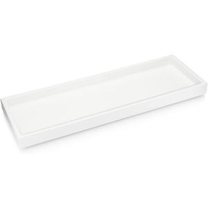 Essentra Home Matte White Luxury Bathroom Vanity Tray, Rectangular Cosmetic Tray.