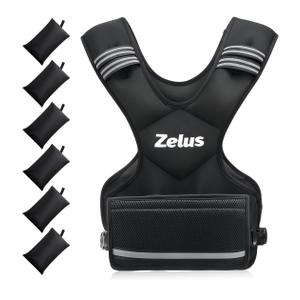 ZELUS Weighted Vest for Men and Women 11-20lb Vest with 6 Ironsand Weights for Home Workouts | Adjustable Body Weight Vest Exercise Set for Cardio and Strength Training