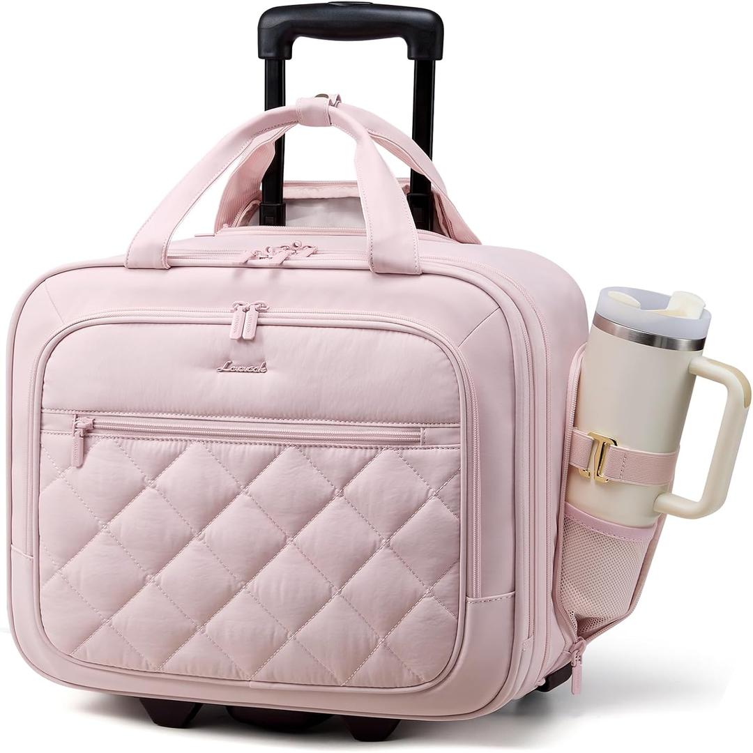 LOVEVOOK Rolling Laptop Bag for Women, Underseat Carry On Bag with Wheels
Fits 17.3 Inch Laptop, 30L Capacity, Silent Wheels, Rolling Briefcase, Carry On Luggage, Personal Item for Work Travel