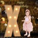Marquee Letters 3 Feet Tall, 3FT Large Light up Letters X, Big Sign X with Warm White Light for 15th XV Birthday Wedding Proposal Engagement Graduation Party Backdrop Decorations