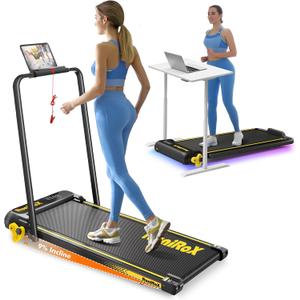 Walking Pad with Incline Portable Treadmill with Handle Bar for Home Office Under Desk Use Small Space Treadmill