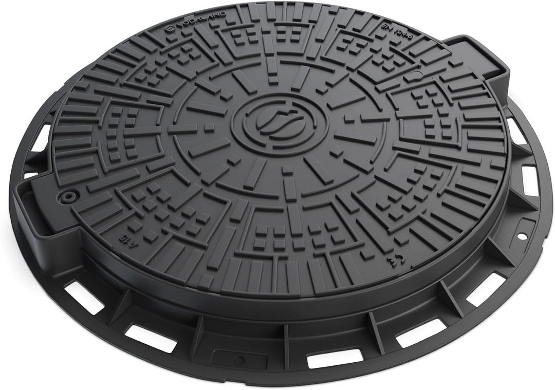 Vodaland Plastic Manhole Cover with Bolted Down Removable Lid Reinforced Steel for Durability