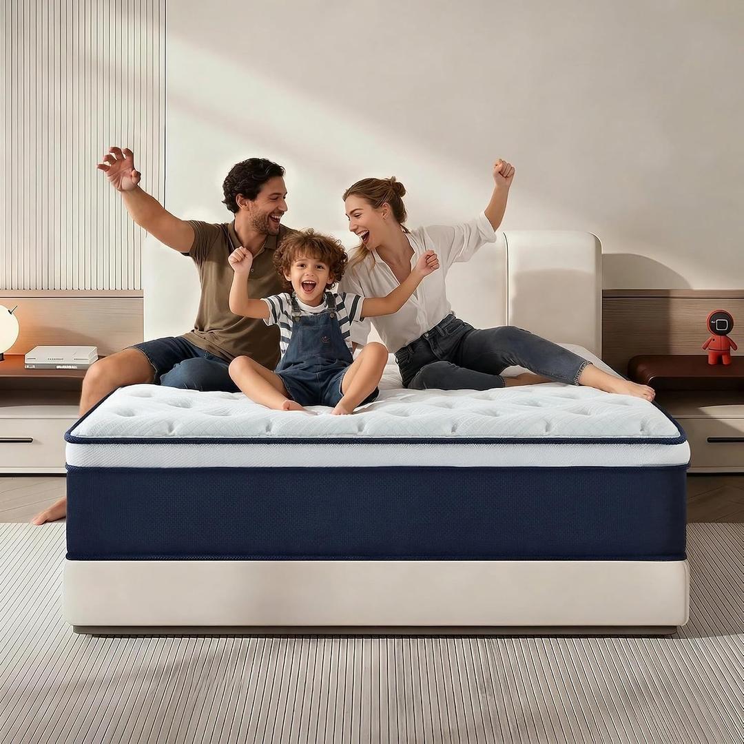 Twin Mattress,10 Inch Twin Size Mattresses in a Box, Hybrid Pocket Spring Mattress with CertiPUR-US Certified Foam, Fiberglass Free, Cool Sleep Technology 75''L x 39''W