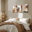LYYGLYY 3Pcs Framed Brown and Black Canvas Wall Art 16x24 Inches