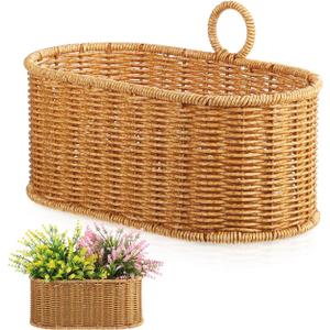 Kichvoe Wall Mounted Storage Basket Plastic Hanging Basket for Kitchen Balcony Bathroom 6.1X6.7X6.1 Inch Wall Hanging Organizer for Vegetables Fruit and Small Items