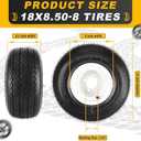 2PCS 18x8.50-8 Lawn Mower Tires with Rim, 18x8.5-8 Tire and Wheel for Riding Lawn Mowers Garden Tractor Turf Tires Golf Carts, 815lbs Capacity, 4 Ply Tubeless