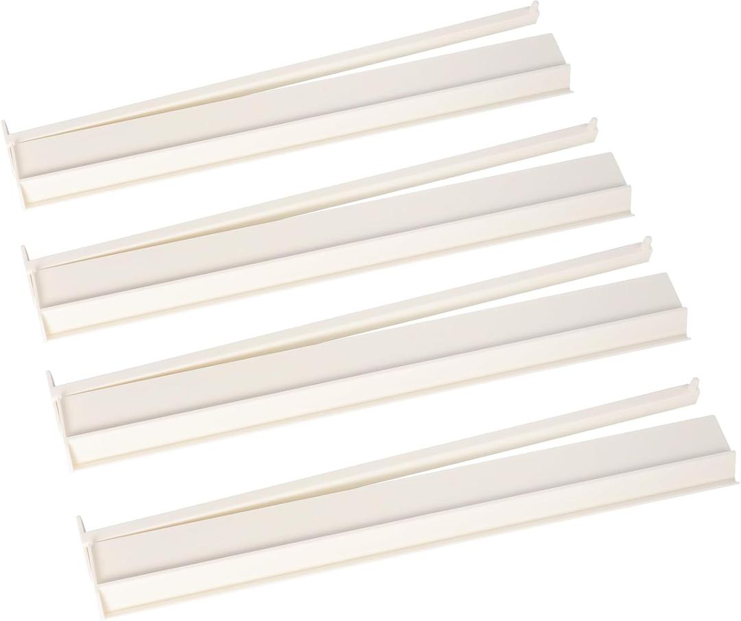 American Mahjong All-in-one Tile Rack with Pusher Combo, Modern Mahjong Racks and Pushers 17.7" (Set of 4, White)