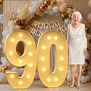 Mixifox 90 Light up Numbers 4 Feet Tall, 90 Marquee Numbers for Party, 90th Birthday Decorations for Women Men, Big 90 Sign with Light for Anniversary, Birthday Backdrop Decor