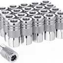 20 Pcs 3/8 High Flow Air Fittings 3/8 Inch Female Quick Connect Air Coupler Industrial M-type Coupler for Atmosphere Compressor Accessories Fittings Set