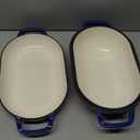 VORRINGARD Enameled Cast Iron Sourdough Bread Oven, Dutch Oven, Loaf Cast Iron Bread Pan for Homemade Bread Baking, Meatloaf Pan with Lid, 5QT, Blue