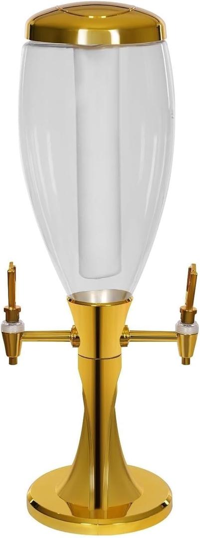 Tabletop Beer Dispenser, Liquor Dispenser, Beer Beverage Dispenser - 0.79 Gallon Capacity, Beverage Dispenser with Spigot, Built-in Ice Tube to Hold Ice Cubes to Keep Drinks Chilled, for Bar Party