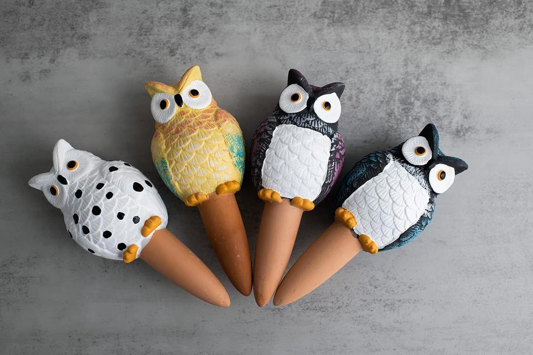 Owl Shaped Self-Watering Spikes - Effortless Plant Care for Your Garden, Whimsical and Charming Design for Indoor and Outdoor Plants, Keep Your Plants Hydrated While on Vacation