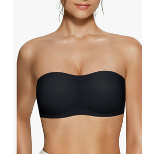 Vertvie Women's Wireless Strapless Bra Seamless Padded Bandeau Bra Non-Slip Silicone Tube Top Push Up Convertible Bralette ,Size L