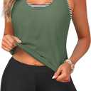 Yonique 3 Piece Athletic Tankini Swimsuits for Women with Shorts Swim Tank Tops with Sports Bra and Boyshorts Bathing Suits (Green, M)