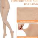 Compression Tights 20-30 mmHg for Women | Closed-Toe Compression Pantyhose Graduated Support Hose for Varicose Veins (X-Large, Beige)