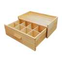  Organizer Kitchen Drawer Organizer, Expandable Utensil Drawer Organizer, with 2 Knife Block, Bamboo Cutlery Tray with Divider for Flatware and Kitchen Utensils, Natural YL06TL01