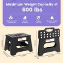 HBTower Folding Step Stool 9 Inch - Holds 600 lb, Non-Slip Surface & Carry Handle - Sturdy Step Stool for Kids, Toddlers & Adults - Compact Foldable Foot Stool for Kitchen, Bathroom, Bedroom, Outdoor
