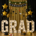 Graduation Decorations - 2FT Large PRE-CUT 'GRAD' Marquee Light Up Letters Kit, Foam Board Sign for Kindergarten, Preschool, High School & College Graduation Party Supplies