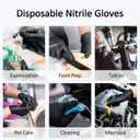 Schneider Nitrile Exam Gloves, 4 Mil Black Gloves Disposable Latex Free Powder Free, Food Safe for Cooking, Food Prep, Clean (Medium)
