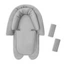 SWESEN Infant Car Seat Insert & Strap Covers, Car Seat Head Support for Baby Girls, 2 in 1 Breathable Air Mesh Car Seat Insert for Newborns, Double-Sided Reversible, for Infants Aged 0-12 (Gray)