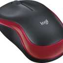 Logitech M185 Wireless Mouse, 2.4GHz with USB Mini Receiver, 12-Month Battery Life, 1000 DPI Optical Tracking, Ambidextrous, Compatible with PC, Mac, Laptop - Red