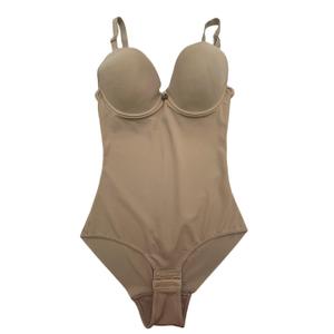 Lingerie Spaghetti Strap Bodysuit Slim Fit Beige, Size: S