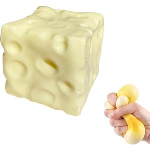 Yellow Cheese Squeeze Toy,Soft Novelty Toy, Rebounding Sensory,Help for Relax,Focus, Sensory Cheese for & Adults, Soft Novelty Rebounding Fidget Toy for Party (Light Yellow, 2.75 in)