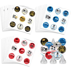 540 Graduation Stickers on 60 Sheets, Class of 2026 Congrats Grad Stickers for Graduation Party Favors, Candy Labels, Treat Bags, Gift Seals & Decorations