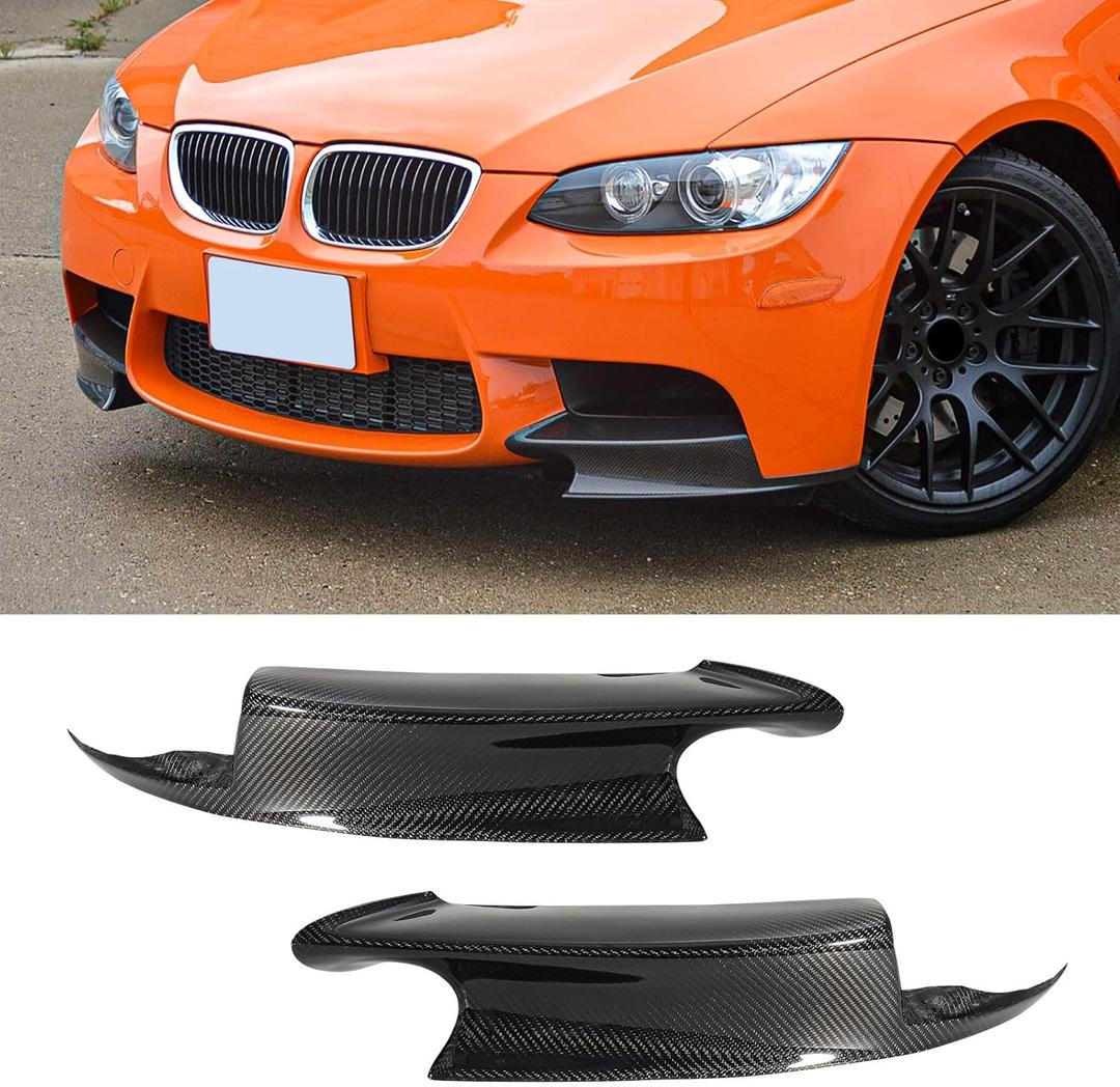 Real Carbon Fiber Front Bumper Splitters Lip Compatible with BMW E90 E92 E93 M3 2006-2013