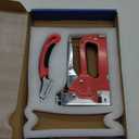 DIYSELF-Staple-Gun-for-Wood, 4-in-1 Upholstery Staple Gun Heavy Duty, Fabric Stapler, wood stapler, Adjustable Manual Upholstery Stapler for Wall, Crafts, Furniture with 4000 Staples/Remover (Red)