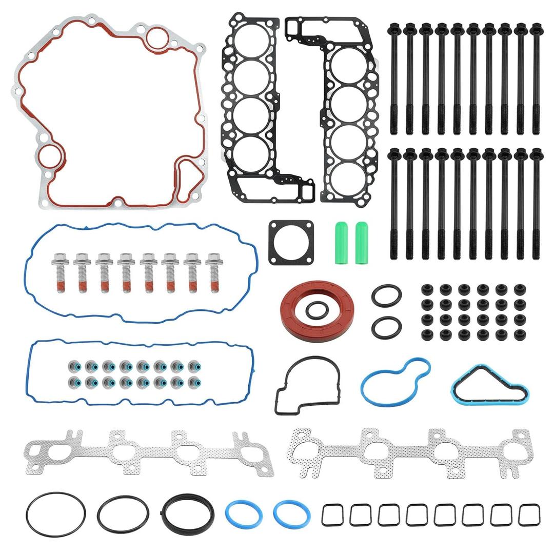 HS26157PT Head Gasket Kit with Bolts Set Timing Cover Gasket, Compatible with 2000-2003 Dodge Dakota Durango Ram 1500, 99-03 Grand Cherokee 4.7L V8 Engine, Replace# CS26157 ES71129