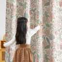 Vangao Pink Nursery Curtains for Girls Room Floral Blackout Curtains 96 Inch Length Farmhouse Drapes for Bedroom Room Darkening Window Flower Patterned Treatment for Kids Set of 2