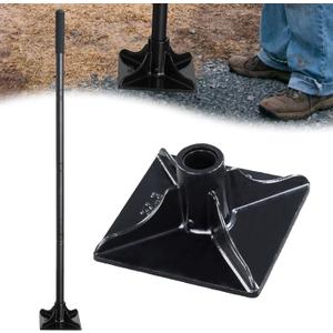 Heavy Duty Tamper Tool, 8"x8" Ground Tamper Tool with 58 Inch Handle, Landscaping Tools Ground Level Tools for Sand Dirt Concrete Asphalt, Small Hand Tampers for Road Repairs Pavers Flat