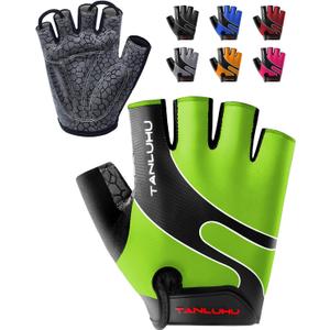 Tanluhu Cycling Gloves - Mountain Bike Half Finger Road Riding Gloves, Breathable, Shock-Absorbing, for Men and Women