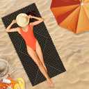 Black and Gold Beach Towel, Minimalist Abstract Sand Beach Towels Gifts for Women, Bohemian Mid Century Modern Quick Dry Bath Pool Towels for Bathroom Pool Camp, Boho Bathroom Decor, 30x60 in